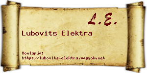 Lubovits Elektra névjegykártya